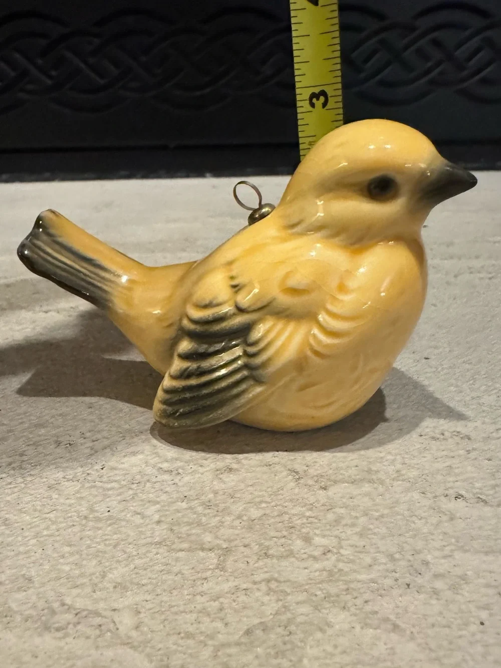 Vintage Ceramic Yellow Bird Figurine - Decorative Pet Bird Accent